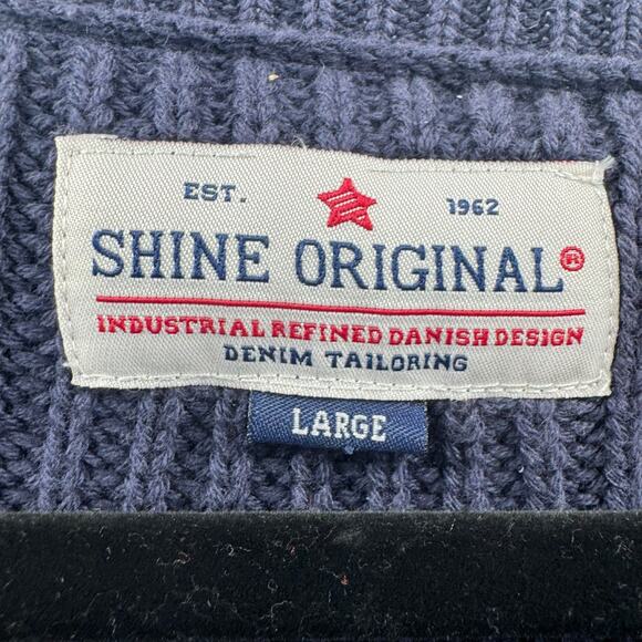 Shine Originals navy rib knit o-neck sweater - Picture 2 of 5